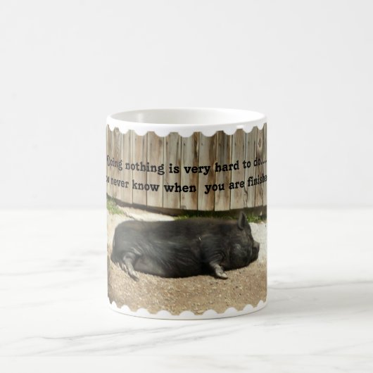 Lustiger Topf aufgeblähte Schwein-Kaffeetasse Kaffeetasse (Mittel)