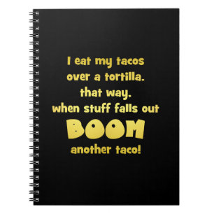 Lustiger Tortilla-Boom-Witz Notizblock