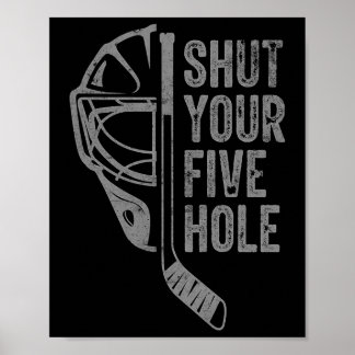 Lustiger Torwart beim Eishockey - Schließe dein fü Poster