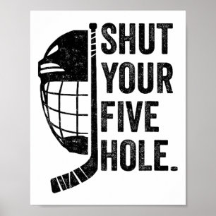 Lustiger Torwart beim Eishockey Schließe dein Fünf Poster
