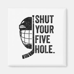 Lustiger Torwart beim Eishockey Sperre dein Fünf L Magnet