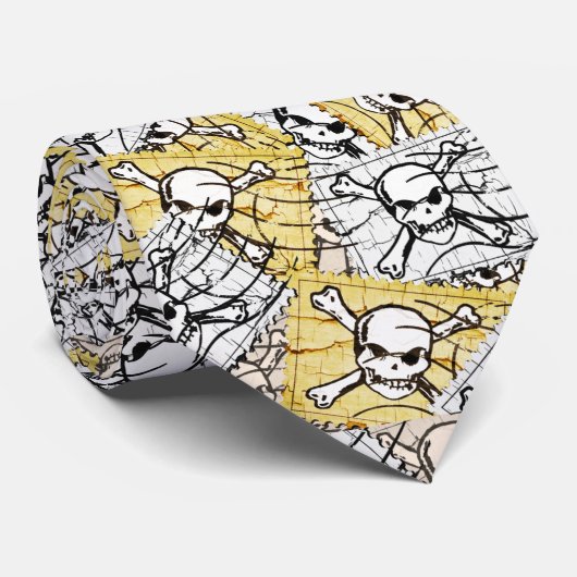 Lustiger Totenkopf Krawatte (Gerollt)