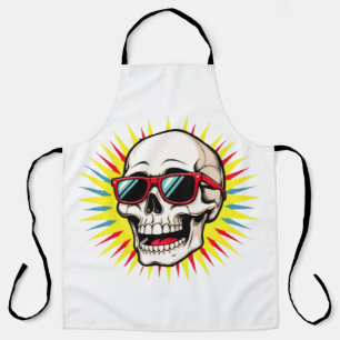 **Lustiger Totenkopf mit Sonnenbrille – Cartoon la Schürze