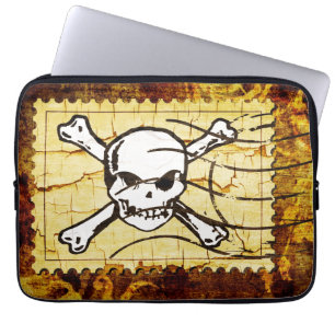 Lustiger Totenkopf-Stempel Vintage 3 Laptopschutzhülle
