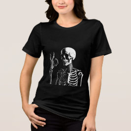 lustiger Totenkopf Tri-Blend Shirt