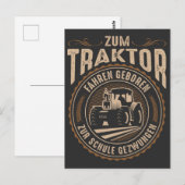 Lustiger Traktor Spruch Dorf Bauernhof Postkarte (Vorne/Hinten)