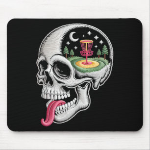 Lustiger Träumender Totenkopf Disc Golf Liebhaber Mousepad