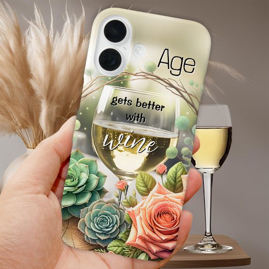 Lustiger Träumerischer Schicker Floraler Weißwein Case-Mate iPhone Hülle