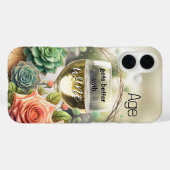 Lustiger Träumerischer Schicker Floraler Weißwein Case-Mate iPhone Hülle (Rückseite (Horizontal))