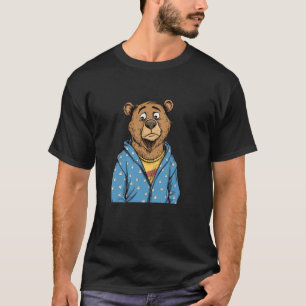 Lustiger trauriger Bär in Pyjama-Kostüm für Schlaf T-Shirt