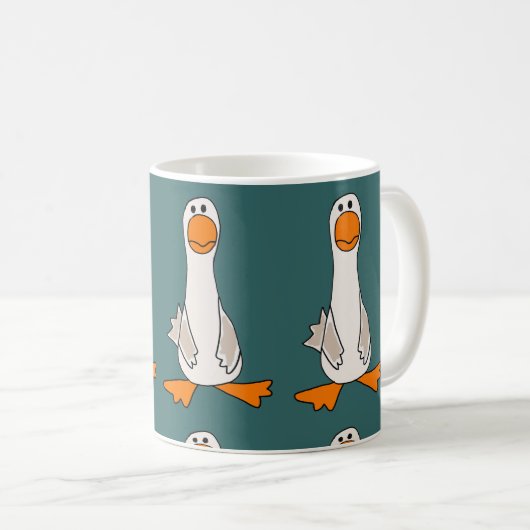 Lustiger trauriger Gans-Cartoon Kaffeetasse (VorderseiteRechts)