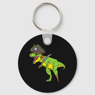 Lustiger TRex-Pirat-Dinosaurier-Dino-Süßer-Hallowe Schlüsselanhänger