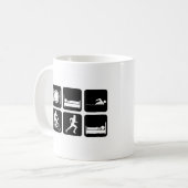 Lustiger Triathlon Kaffeetasse (Vorderseite Links)