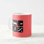 Lustiger Triathlon Kaffeetasse (Vorderseite Links)