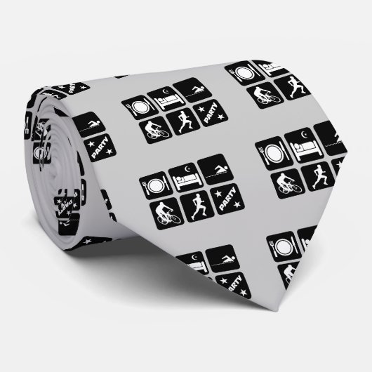Lustiger Triathlon Krawatte (Gerollt)