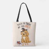 Lustiger Trick oder Treat Mein Hund hat es gefress Tasche (Rückseite)