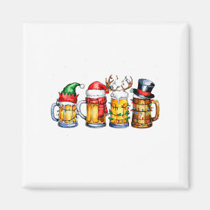 Lustiger Trink-Weihnachts-Santa-Bier-Weihnachtslic Magnet