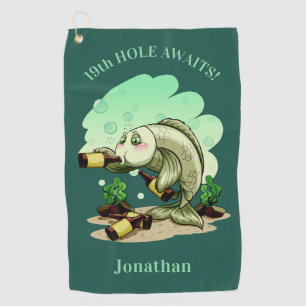 Lustiger trinkender kundenspezifischer Text der Golfhandtuch