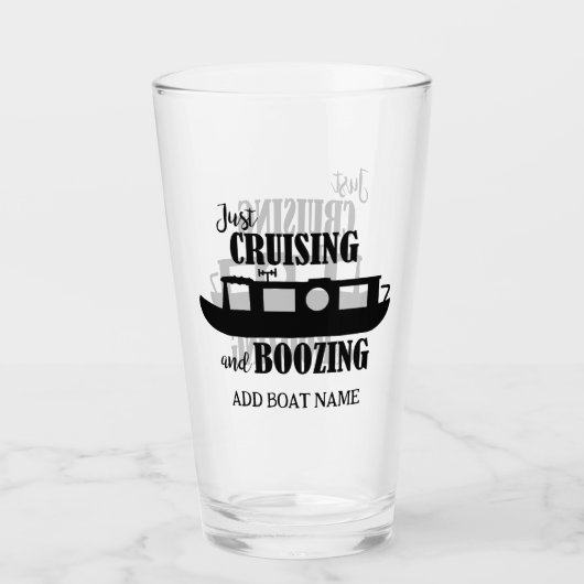 Lustiger Trinkspruch für Kanal-Schmalboot Glas (Vorderseite)