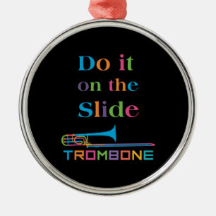 Lustiger Trombone - tun Sie es auf dem Dia Ornament Aus Metall