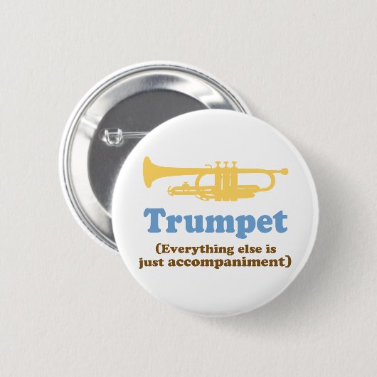 Lustiger Trompete-Witz Button (Vorne & Hinten)