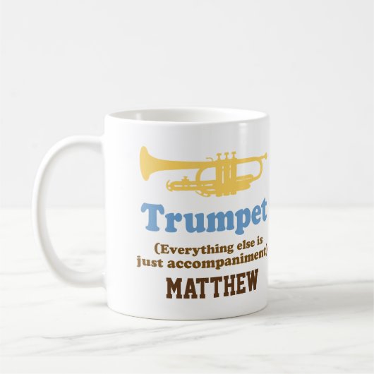 Lustiger Trompete-Witz-personalisierte Musik-Tasse Kaffeetasse (Links)