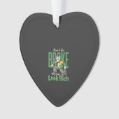 Lustiger Tropfhund-Geld-Zitat Ornament (Vorderseite)