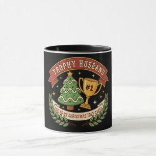 Lustiger Trophäen-Ehemann angeheizt durch Weihnach Tasse