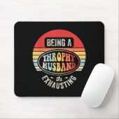 Lustiger Trophäen-Ehemann ist erschöpfend Retro Vi Mousepad (Mit Mouse)