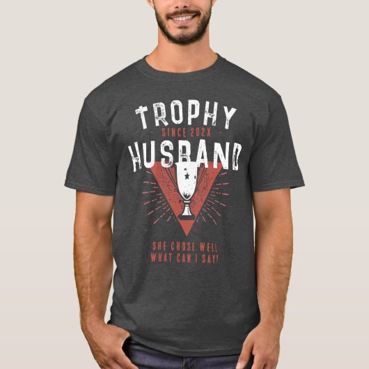 Lustiger Trophäen-Ehemann Seit Benutzerdefiniertes T-Shirt (Vorderseite)