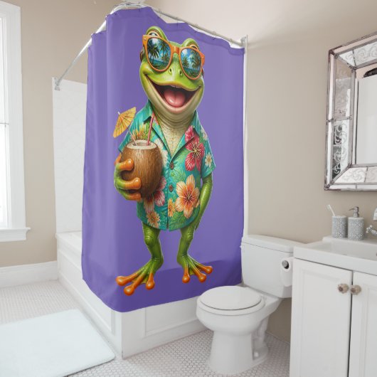 Lustiger tropischer Frosch Duschvorhang | Farbige (Beispiel)