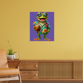 Lustiger tropischer Frosch-Wandkunst-Druck | Farbi Poster