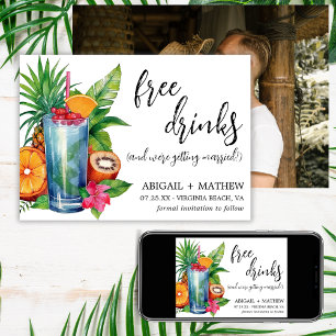 Lustiger Tropischer Fruchtcocktail Trendige Foto H Save The Date