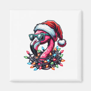 Lustiger Tropischer Rosa Flamingo Weihnachten Im J Magnet