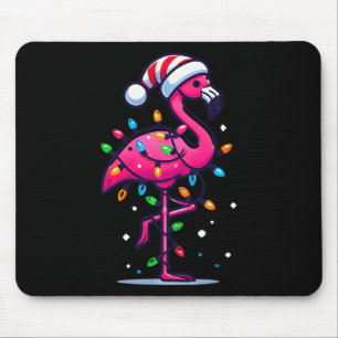 Lustiger tropischer rosa Flamingo Weihnachten im J Mousepad
