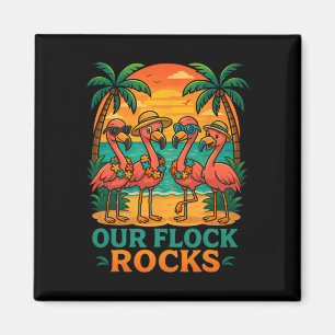 Lustiger tropischer Strandurlaub rosa Flamingo Magnet