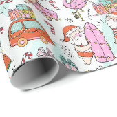 Lustiger tropischer Weihnachtsmann Geschenkpapier (Rolleneckpunkt)