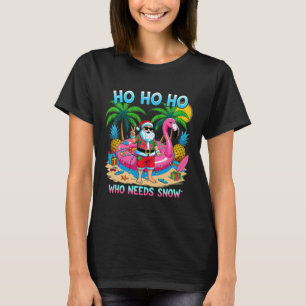Lustiger Tropischer Weihnachtsmann Weihnachtsurlau T-Shirt