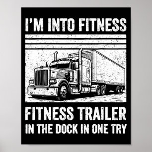 Lustiger Trucker-Wortwitz-Fitness-Ganzanhänger im Poster