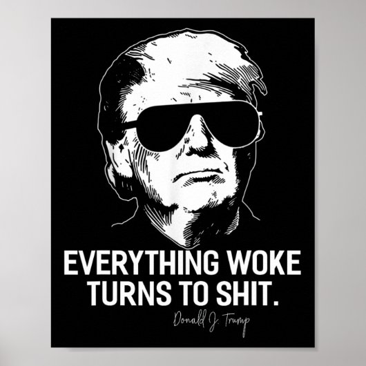 Lustiger Trump alles Woke Wird Zu Politisch Poster (Vorne)