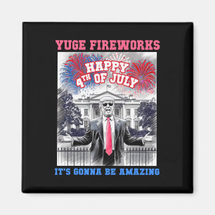 Lustiger Trump Frohes 4. Juli Riesige Feuerwerk-Be Magnet