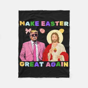 Lustiger Trump Jesus Christus macht Ostern wieder  Fleecedecke