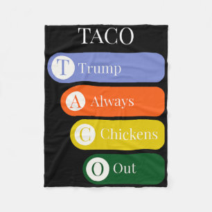 Lustiger Trump kneift beim Taco-Handel immer aus Fleecedecke