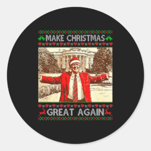 Lustiger Trump macht Weihnachten wieder großartig  Runder Aufkleber