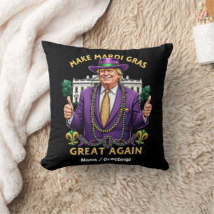 Lustiger Trump "Make Mardi Gras Great Again"  Kissen