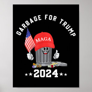 Lustiger Trump Mega Garge Can Cartoon Charakter Am Poster