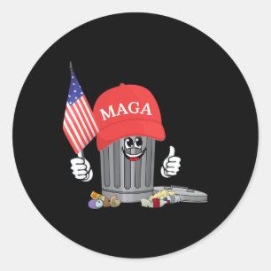 Lustiger Trump Mega Garge Can Cartoon Charakter Am Runder Aufkleber
