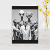 Lustiger Trump mit Aliens Verschwörung Außerirdisc Karte (Gelbe Blume)