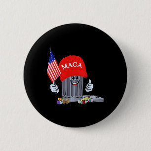 Lustiger Trump-Mülleimer Cartoon-Charakter Amerika Button