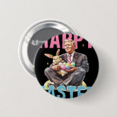 Lustiger Trump Ostern Hase Eier Frohe Ostern  Button (Vorne & Hinten)